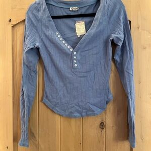 Blue Long Sleeve Women's Top